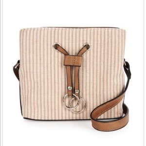 BUENO CROSSBODY RING BAG SAND TAN AND CREAM